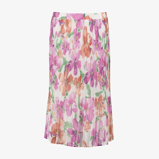 Dames midi chiffon rok met bloemenprint