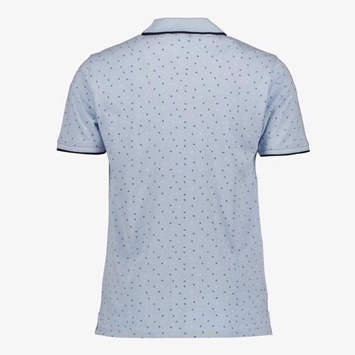 Heren polo met print blauw