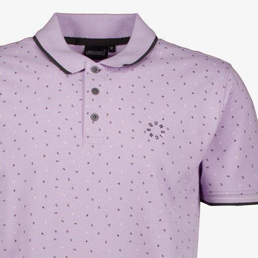 Heren polo met print lila