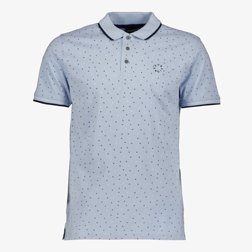 Heren polo met print blauw