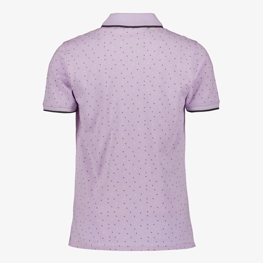 Heren polo met print lila