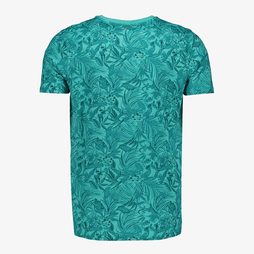 Heren T-shirt met bloemenprint blauw