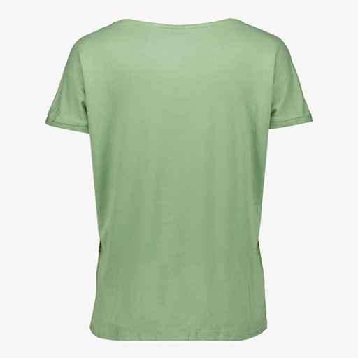 Dames T-shirt groen met knoop
