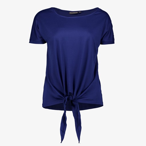 Dames T-shirt donkerblauw met knoop