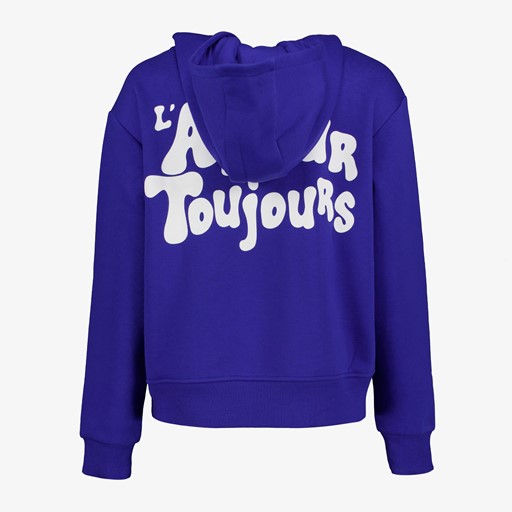 Dames hoodie met backprint donkerblauw
