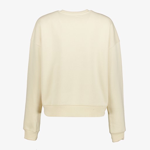 Dames sweater beige met tekstopdruk