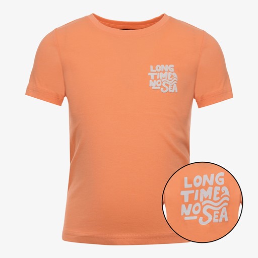 Jongens T-shirt met backprint oranje