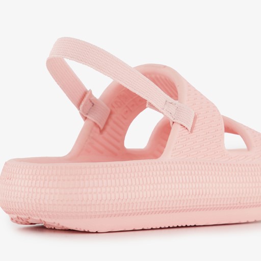 Meisjes badslippers roze met dikke zolen