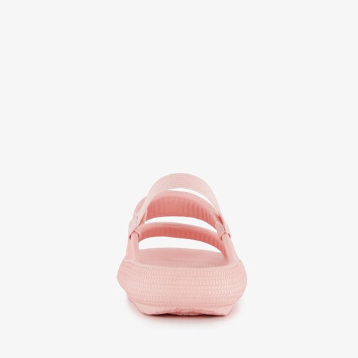 Meisjes badslippers roze met dikke zolen