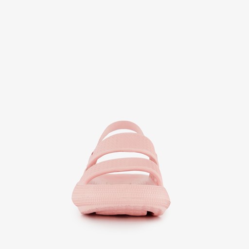 Meisjes badslippers roze met dikke zolen