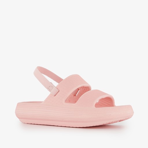 Meisjes badslippers roze met dikke zolen