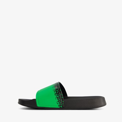 Kinder badslippers zwart groen
