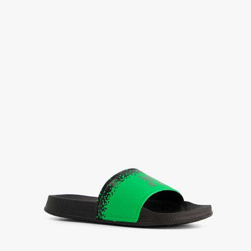 Kinder badslippers zwart groen