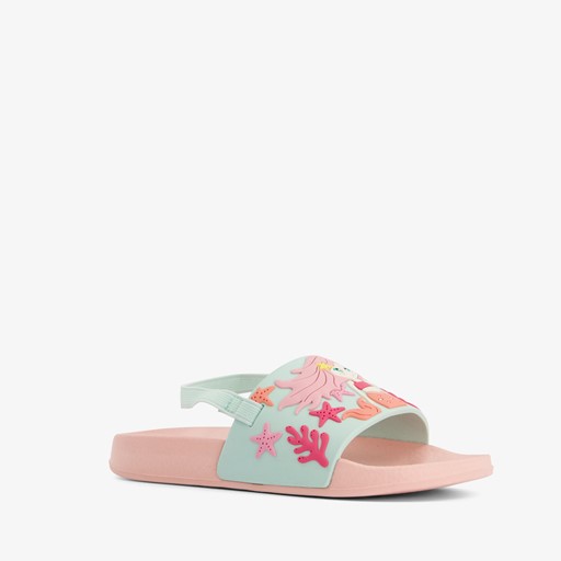 Kinder badslippers met hielbandje zeemeermin