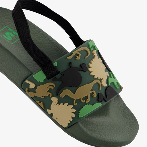 Kinder badslippers met hielbandje dino