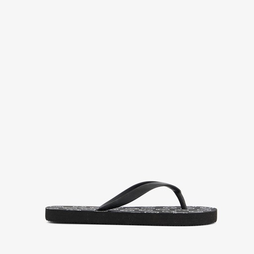 Jongens teenslippers zwart met smiley