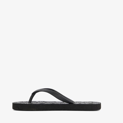 Jongens teenslippers zwart met smiley