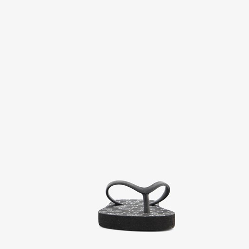 Jongens teenslippers zwart met smiley