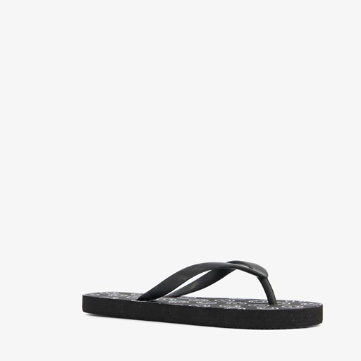 Jongens teenslippers zwart met smiley