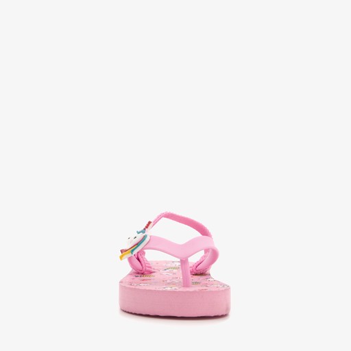 Roze meisjes teenslippers met unicorn