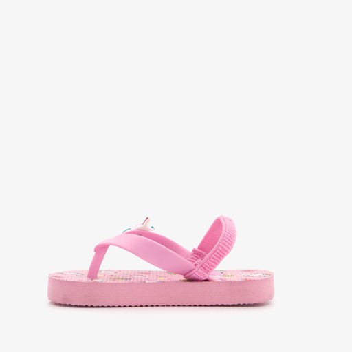 Roze meisjes teenslippers met unicorn