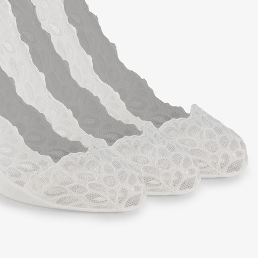3 paar dames footies wit met kant