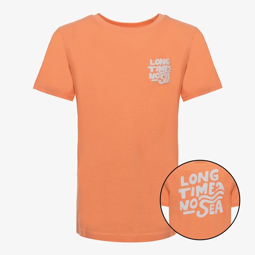 Jongens T-shirt met backprint oranje