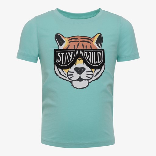 Jongens T-shirt met tijger blauw