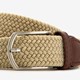 Gevlochten heren riem beige bruin