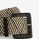 Gevlochten dames riem zigzag zwart wit