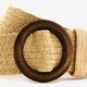 Gevlochten dames riem beige