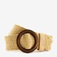 Gevlochten dames riem beige