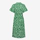 Lange dames blousejurk groen met print
