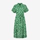Lange dames blousejurk groen met print