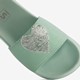 Meisjes badslippers met hartje mintgroen