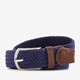 Gevlochten heren riem donkerblauw