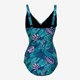 Voorgevormd dames badpak print blauw