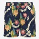 Heren zwemshort met bloemenprint blauw