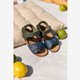 Leren jongens sandalen blauw groen