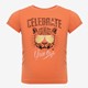 TwoDay meisjes T-shirt met tijgerkop oranje