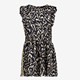 Meisjes jurk met print zwart beige