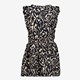 Meisjes jurk met print zwart beige