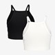 Name It 2-pack meisjes cropped tops zwart wit