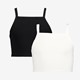 Name It 2-pack meisjes cropped tops zwart wit