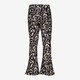 Meisjes flared broek met print zwart beige