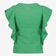 Meisjes rib T-shirt met ruches groen