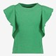 Meisjes rib T-shirt met ruches groen