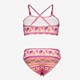Meisjes bikini roze oranje met print