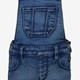 Meisjes denim tuinbroek donkerblauw