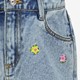 Meisjes denim short met geborduurde bloemen